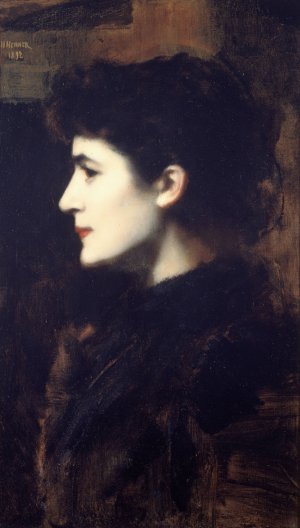 Eugenie-Marie Gadiffet-Caillard dite Germaine Dawis by Jean-Jacques Henner Oil Painting
