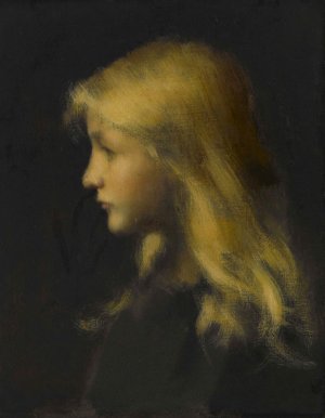 Fillette blonde by Jean-Jacques Henner Oil Painting