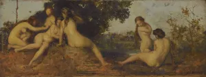Naiades by Jean-Jacques Henner Oil Painting