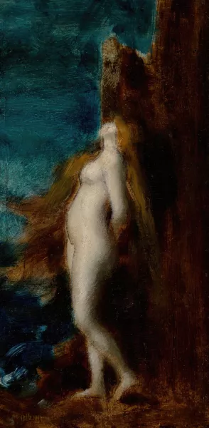 Nue avec cheveux longs Oil painting by Jean-Jacques Henner