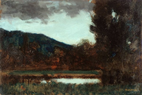 Paysage d'Alsace, crepuscule  by Jean-Jacques Henner - Hand-Painted Oil Painting Reproduction