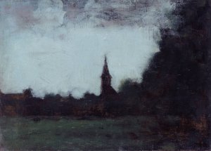 Paysage d'Alsace, le clocher de Bernwiller by Jean-Jacques Henner Oil Painting