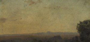 Paysage d'Italie by Jean-Jacques Henner Oil Painting