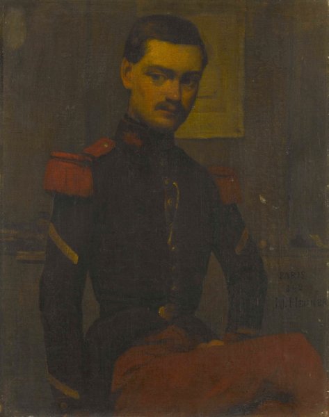 Portrait du Sergent Fourrier  by Jean-Jacques Henner - Hand-Painted Oil Painting Reproduction