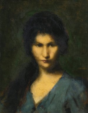 Portrait Of A Young Woman by Jean-Jacques Henner Oil Painting
