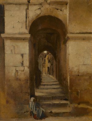 Ruelle a Rome by Jean-Jacques Henner Oil Painting