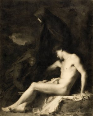 Saint Sebastian Attended by Saint Irene by Jean-Jacques Henner Oil Painting
