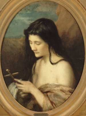 Sainte Marie l'Egyptienne by Jean-Jacques Henner Oil Painting