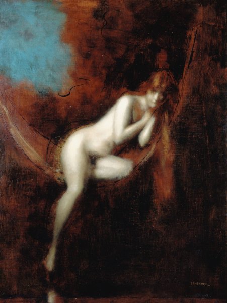 Sara la baigneuse  by Jean-Jacques Henner - Hand-Painted Oil Painting Reproduction