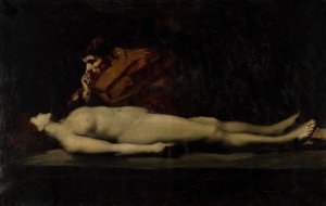 The Levite of Ephraim and His Dead Wife by Jean-Jacques Henner Oil Painting