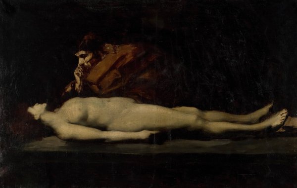 The Levite of Ephraim and His Dead Wife  by Jean-Jacques Henner - Hand-Painted Oil Painting Reproduction