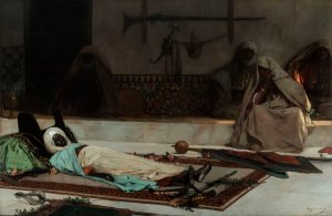 Le jour des funerailles - Scene du Maroc by Jean-Joseph-Benjamin Constant Oil Painting