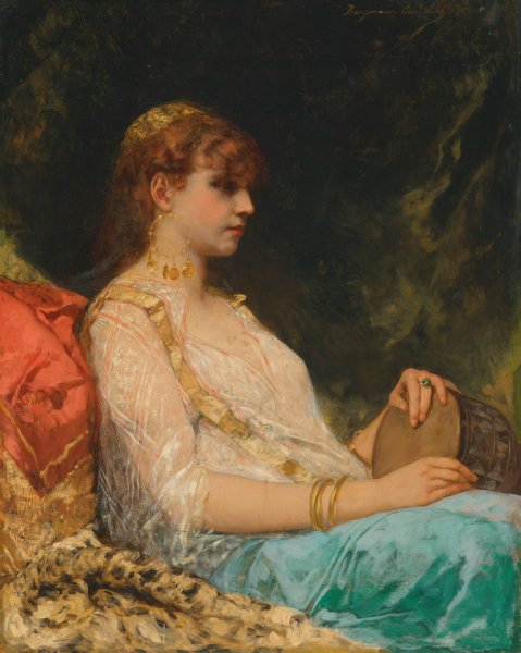 Main Product Photo of L'Orientale au Tambour  Painting by Jean-Joseph-Benjamin Constant