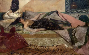 Odalisque Oil painting by Jean-Joseph-Benjamin Constant
