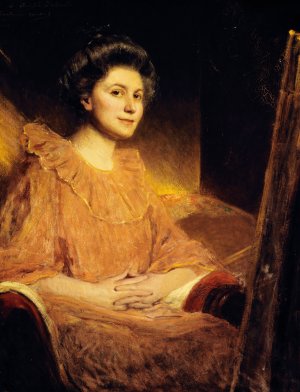 Portrait d'Angele Delasalle by Jean-Joseph-Benjamin Constant Oil Painting