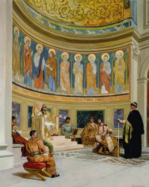 Saint John Chrysostom Exiled By The Empress Eudoxia by Jean-Joseph-Benjamin Constant Oil Painting
