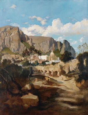 View Of The Capri monastery by Jean-Joseph-Francois Bellel Oil Painting