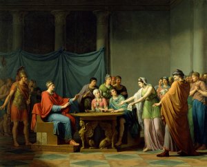 Berenice Reproaching Ptolemy by Jean-Joseph Taillasson Oil Painting
