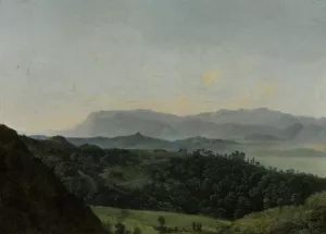 Extensive Mountainous Landscape painting by Jean-Joseph-Xavier Bidauld