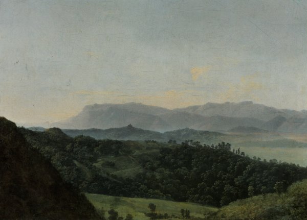 Extensive Mountainous Landscape by Jean-Joseph-Xavier Bidauld - Hand-Painted Oil Painting Reproduction