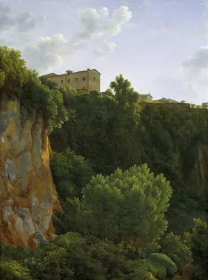 Gorge at Civita Castellana by Jean-Joseph-Xavier Bidauld Oil Painting