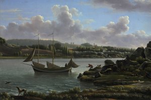 The Departure for the Hunt by Jean-Joseph-Xavier Bidauld Oil Painting