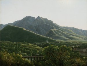 View of Bridge and the Town of Cava, Kingdom of Naples by Jean-Joseph-Xavier Bidauld Oil Painting