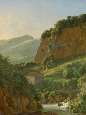 View Of The Ravine At San Cosimato by Jean-Joseph-Xavier Bidauld Oil Painting
