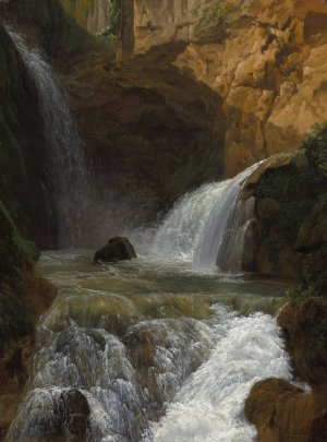 View of the Waterfalls at Tivoli by Jean-Joseph-Xavier Bidauld Oil Painting
