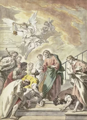 Christ gives the Lord's Supper by Jean Jouvenet Oil Painting