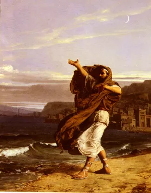 Demosthene S'Exerce A La Parole by Jean-Jules-Antoine Du Nouy - Oil Painting Reproduction