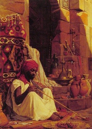 The Opium Smoker by Jean-Jules-Antoine Du Nouy Oil Painting