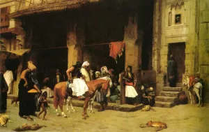A Street Scene in Cairo by Jean-Leon Gerome Oil Painting