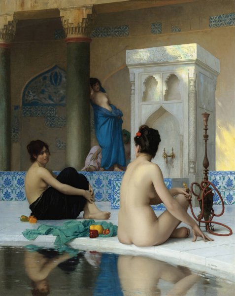 After the Bath  by Jean-Leon Gerome - Hand-Painted Oil Painting Reproduction