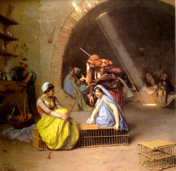 Main Product Photo of Almehs Playing Chess in a Cafe Painting by Jean-Leon Gerome
