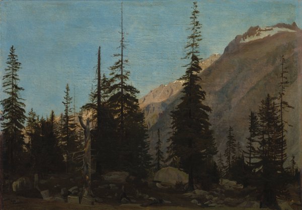 Alpine Landscape,  The Handegg, Switzerland  by Jean-Leon Gerome - Hand-Painted Oil Painting Reproduction