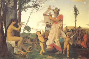 Anacreon, Bacchus, and Amor by Jean-Leon Gerome - Oil Painting Reproduction