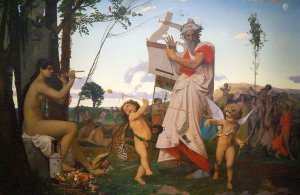 Anacreon Bacchus Et L'amour by Jean-Leon Gerome Oil Painting