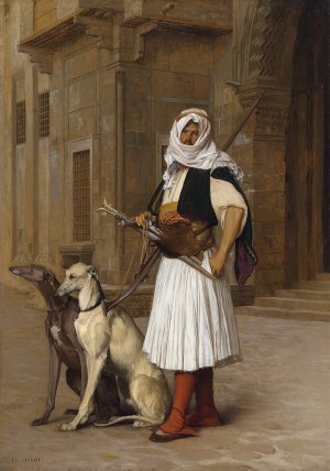 Arnaut and two Whippets by Jean-Leon Gerome Oil Painting