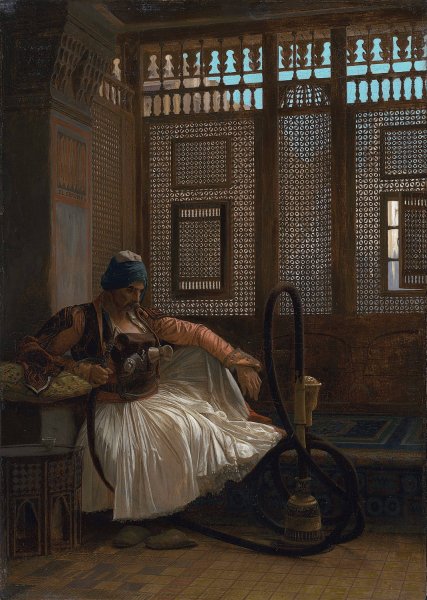 Arnaut fumant by Jean-Leon Gerome - Hand-Painted Oil Painting Reproduction