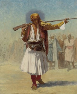 Arnaut Officer by Jean-Leon Gerome Oil Painting