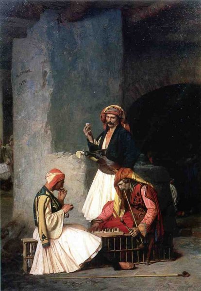 Main Product Photo of Arnauts Playing Chess Painting by Jean-Leon Gerome
