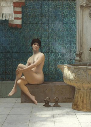 Baigneuse a La Piscine De Brousse by Jean-Leon Gerome Oil Painting