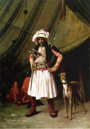 Bashi-Bazouk and His Dog by Jean-Leon Gerome - Oil Painting Reproduction