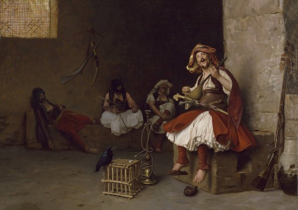 Bashi-Bazouk Singing  by Jean-Leon Gerome - Hand-Painted Oil Painting Reproduction