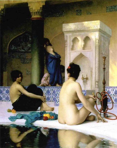 Main Product Photo of Bathing Scene Painting by Jean-Leon Gerome