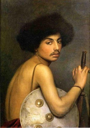 Bishari, Bust of a Warrior by Jean-Leon Gerome Oil Painting