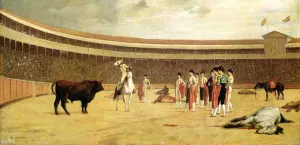 Bull and Picador by Jean-Leon Gerome - Oil Painting Reproduction