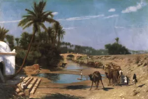 Caravan by Jean-Leon Gerome Oil Painting