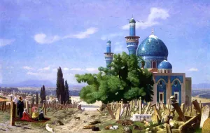 Cemetery Gone to Seed also known as The Green Mosque by Jean-Leon Gerome Oil Painting